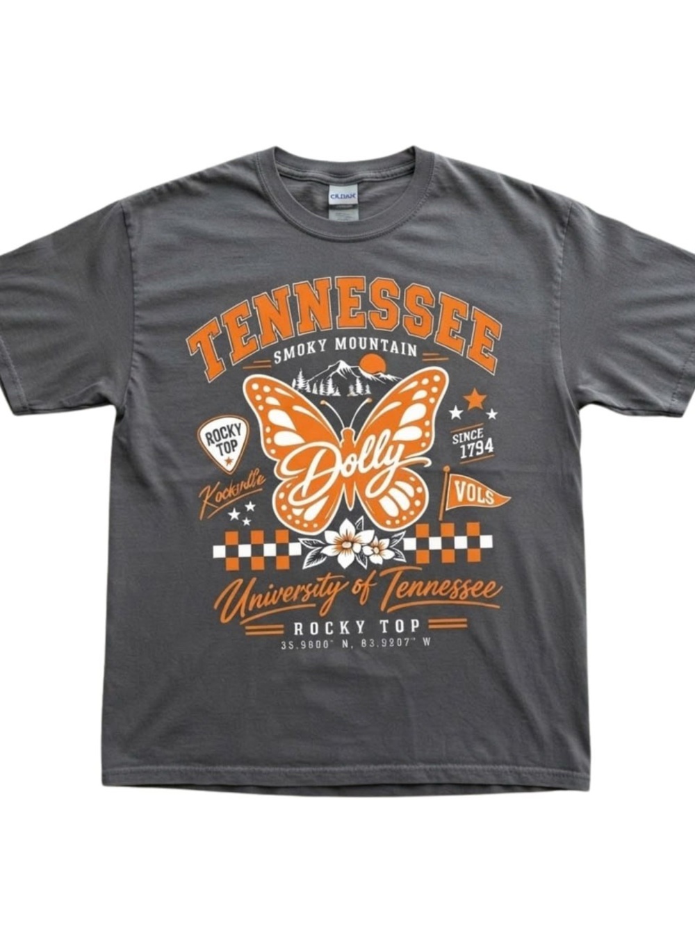 Gildan Tennessee Dolly Parton Butterfly Graphic Tee